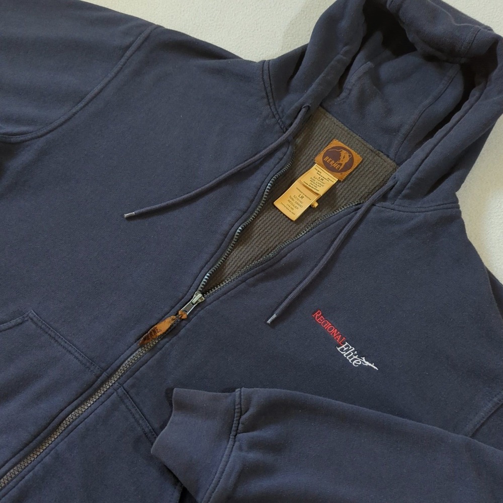 Berne‎ Thermal Lined Full Zip Hoodie Mens Large Navy Blue Regional Elite